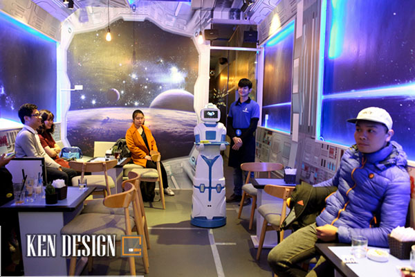Quán cafe robot phục vụ độc đáo